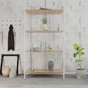 Ver imagem 1 de Estante de Livros Industrial 80CMX146CM Multiuso 4 Prateleiras Active Yescasa Marrom
