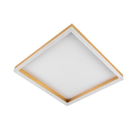 Lustre Plafon Led 28w Sobrepor 40x40 Dourado 3000k Bivolt