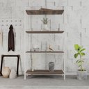 Ver imagem 1 de Estante de Livros Industrial 80CMX146CM Multiuso 4 Prateleiras Active Yescasa Marrom