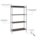 Ver imagem 5 de Estante de Livros Industrial 80CMX146CM Multiuso 4 Prateleiras Active Yescasa Marrom