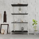 Ver imagem 1 de Estante de Livros Industrial 80CMX146CM Multiuso 4 Prateleiras Active Yescasa Preto