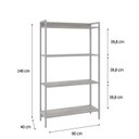 Ver imagem 4 de Estante de Livros Industrial 80CMX146CM Multiuso 4 Prateleiras Active Yescasa Branco/Snow
