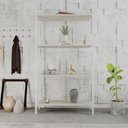 Ver imagem 1 de Estante de Livros Industrial 80CMX146CM Multiuso 4 Prateleiras Active Yescasa Branco/Snow