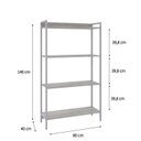 Ver imagem 4 de Estante para Livros Industrial Aço Multiuso 4 Prateleiras 146cmx80cm Active Yescasa