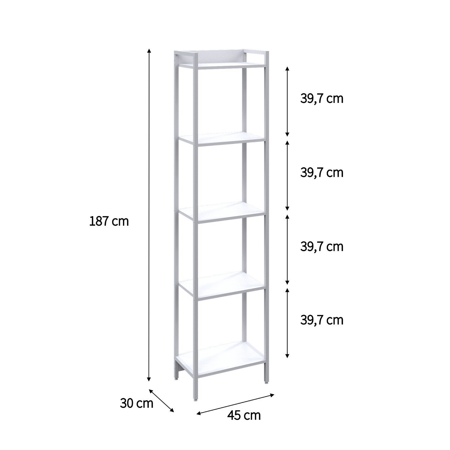 Estante para Livros Industrial Aço Multiuso 5 Prateleiras 187cmx45cm Active Yescasa - 4