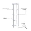 Ver imagem 5 de Estante de Livros Industrial 45CMX187CM Multiuso 5 Prateleiras Active Yescasa Branco/Chess