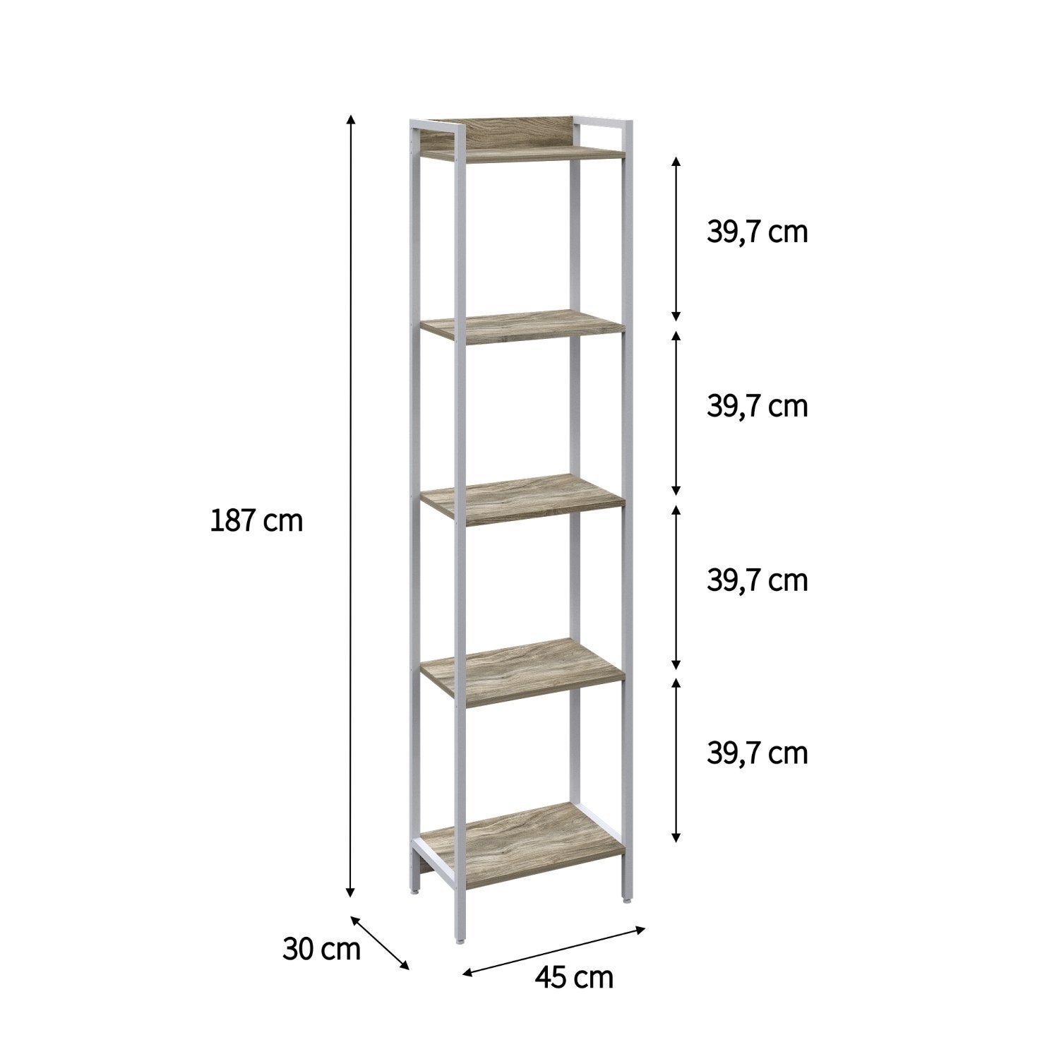 Estante para Livros Industrial Aço Multiuso 5 Prateleiras 187cmx45cm Active Yescasa - 4