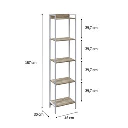 Estante para Livros Industrial Aço Multiuso 5 Prateleiras 187cmx45cm Active Yescasa - 4