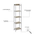 Ver imagem 5 de Estante de Livros Industrial 45CMX187CM Multiuso 5 Prateleiras Active Yescasa Marrom
