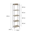 Ver imagem 4 de Estante de Livros Industrial 45CMX187CM Multiuso 5 Prateleiras Active Yescasa Marrom