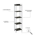 Ver imagem 5 de Estante de Livros Industrial 45CMX187CM Multiuso 5 Prateleiras Active Yescasa Marrom