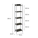 Ver imagem 4 de Estante de Livros Industrial 45CMX187CM Multiuso 5 Prateleiras Active Yescasa Marrom