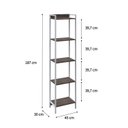 Ver imagem 4 de Estante de Livros Industrial 45CMX187CM Multiuso 5 Prateleiras Active Yescasa Marrom