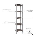 Ver imagem 5 de Estante de Livros Industrial 45CMX187CM Multiuso 5 Prateleiras Active Yescasa Marrom