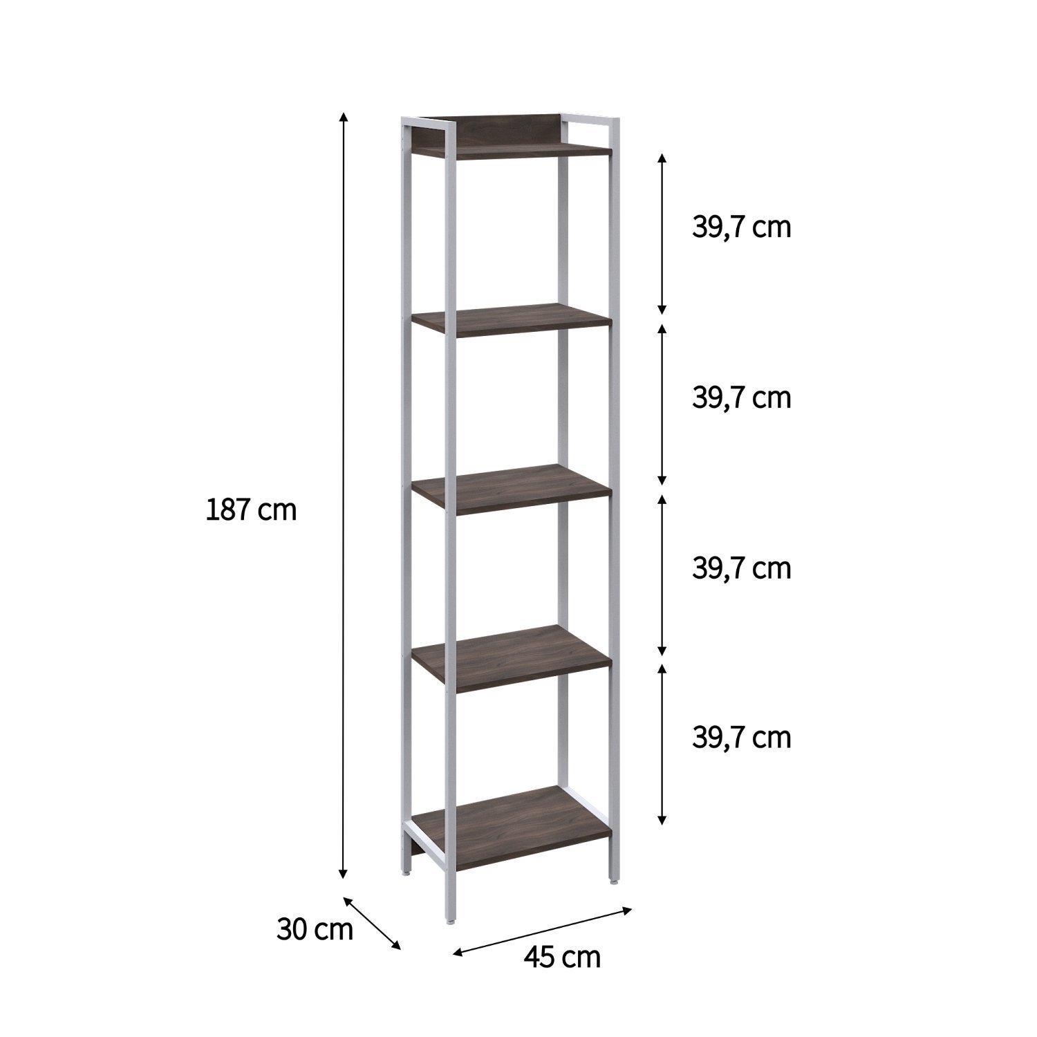 Estante para Livros Industrial Aço Multiuso 5 Prateleiras 187cmx45cm Active Yescasa - 4