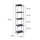 Ver imagem 4 de Estante de Livros Industrial 45CMX187CM Multiuso 5 Prateleiras Active Yescasa Preto