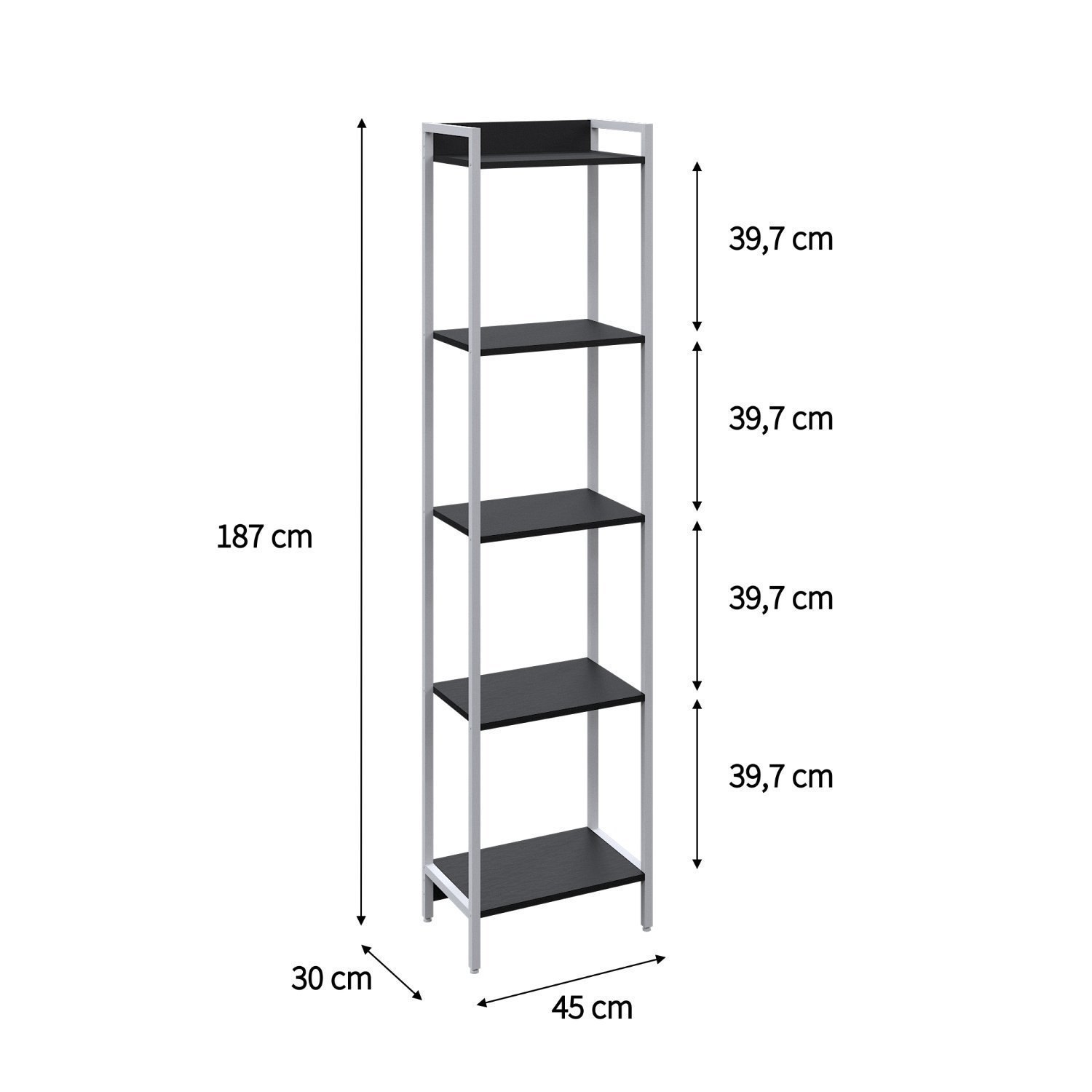 Estante para Livros Industrial Aço Multiuso 5 Prateleiras 187cmx45cm Active Yescasa - 4