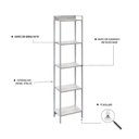 Ver imagem 5 de Estante para Livros Industrial Aço Multiuso 5 Prateleiras 187cmx45cm Active Yescasa