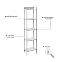 Ver imagem 5 de Estante de Livros Industrial 45CMX187CM Multiuso 5 Prateleiras Active Yescasa Branco/Snow