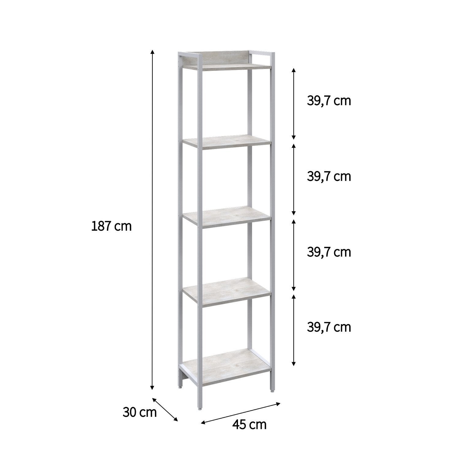 Estante para Livros Industrial Aço Multiuso 5 Prateleiras 187cmx45cm Active Yescasa - 4