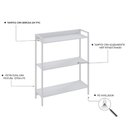 Ver imagem 5 de Estante de Livros Industrial 80CMX104CM 3 Prateleiras Active Yescasa Branco/Chess