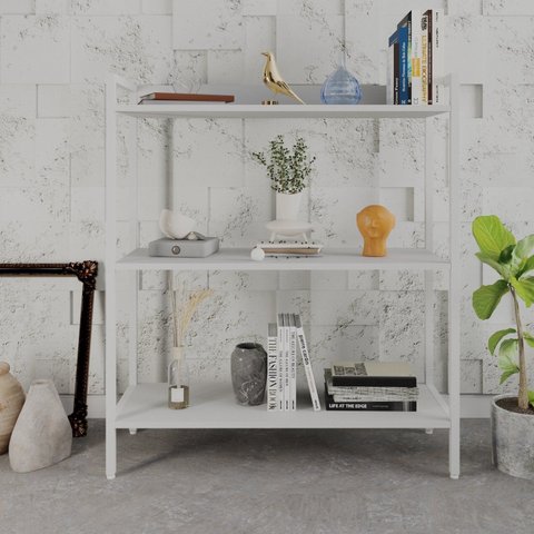 Estante de Livros Industrial 80CMX104CM 3 Prateleiras Active Yescasa Branco/Chess