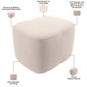 Ver imagem 4 de Puff Decorativo Orgânico para Sala Quarto Saori W01 Suede Bege - Lyam Decor