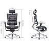 Cadeira Ergonômica Presidente Tecido Mash Estrutura Alumínio com Suporte de Pernas - Ergohaus - 3
