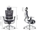 Ver imagem 3 de Cadeira Ergonômica Presidente Tecido Mash Estrutura Alumínio com Suporte de Pernas - Ergohaus