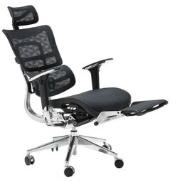 Cadeira Ergonômica Presidente Tecido Mash Estrutura Alumínio com Suporte de Pernas - Ergohaus - 5