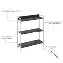 Ver imagem 5 de Estante de Livros Industrial 80CMX104CM 3 Prateleiras Active Yescasa Marrom