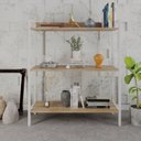 Ver imagem 1 de Estante de Livros Industrial 80CMX104CM 3 Prateleiras Active Yescasa Marrom