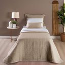 Ver imagem 3 de Kit Cobre Leito Solteiro Bordado Urbany Hipercal 400 Fios Cáqui