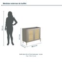 Ver imagem 3 de Buffet Bend 99 cm Porta Sextavada Incolar Grigio com Pé Dourado