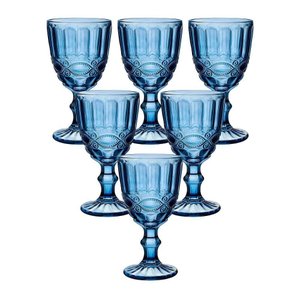 Conjunto de Taças de Vidro 360ml 6 Peças Madrid Azul – Casambiente