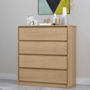 Ver imagem 1 de Cômoda 4 Gavetas em MDP 89x92cm Carla Bege/Castanho