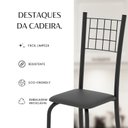 Ver mais imagens de Kit 4 Cadeiras de Jantar Aço Dany