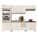 Ver imagem 2 de Cozinha Completa Modulada Torre Quente 5 Peças 100% MDF Angela Branco/Bianco Tok