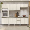 Ver imagem 1 de Cozinha Completa Modulada Torre Quente 5 Peças 100% MDF Angela Branco/Bianco Tok