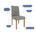 Ver imagem 6 de Conjunto Sala de Jantar 6 Lugares Retangular Tampo de Vidro/MDF Ester Cadeiras Clarice Wood Marrom/C