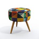 Ver imagem 3 de Poltrona Beta com Puff Solar Suede Estampado Colorido com Azul Turquesa Aradecor