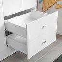 Ver imagem 5 de Guarda Roupa Solteiro Versa 3 Portas Branco Rosa Flex Fosco com Armário Multiuso Brisa Branco Fosco