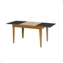 Ver imagem 2 de Mesa de Jantar Extensível 1.20 a 1.80 com Vidro Pés Madeira Gênova:mel/preto