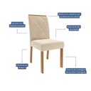 Ver imagem 6 de Sala de Jantar Louise 180cm com 06 Cadeiras Fernanda Wood Marrom/Cinamomo/Off White/Madeira/Nude