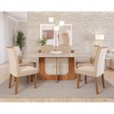 Ver imagem 2 de Sala de Jantar Louise 180cm com 06 Cadeiras Fernanda Wood Marrom/Cinamomo/Off White/Madeira/Nude