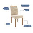 Ver imagem 6 de Sala de Jantar Maite 160cm com 6 Cadeiras Paola Marrom/Cinamomo/Off White/Madeira/Nude