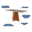 Ver imagem 5 de Sala de Jantar Maite 160cm com 6 Cadeiras Paola Marrom/Cinamomo/Off White/Madeira/Nude