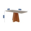 Ver imagem 7 de Sala de Jantar Maite 160cm com 6 Cadeiras Paola Marrom/Cinamomo/Off White/Madeira/Nude