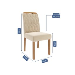 Conjunto Sala de Jantar Mesa Valentina Oval MDF 6 Cadeiras Madeira Maciça - 9