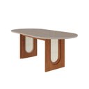 Ver imagem 6 de Conjunto Sala de Jantar 6 Lugares com Mesa Oval Valentina e 6 Cadeiras em Madeira Maciça Marrom/Cinamomo/Off White/Nude